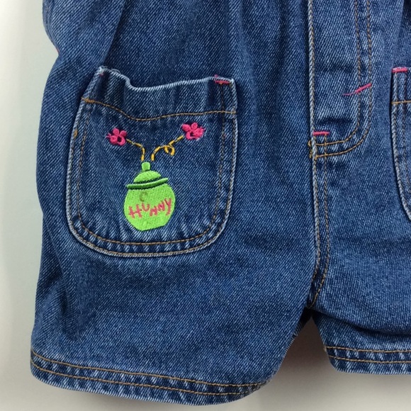 Disney Pooh Girls Bib Shorts Shortalls Sz 3T - Picture 4 of 6